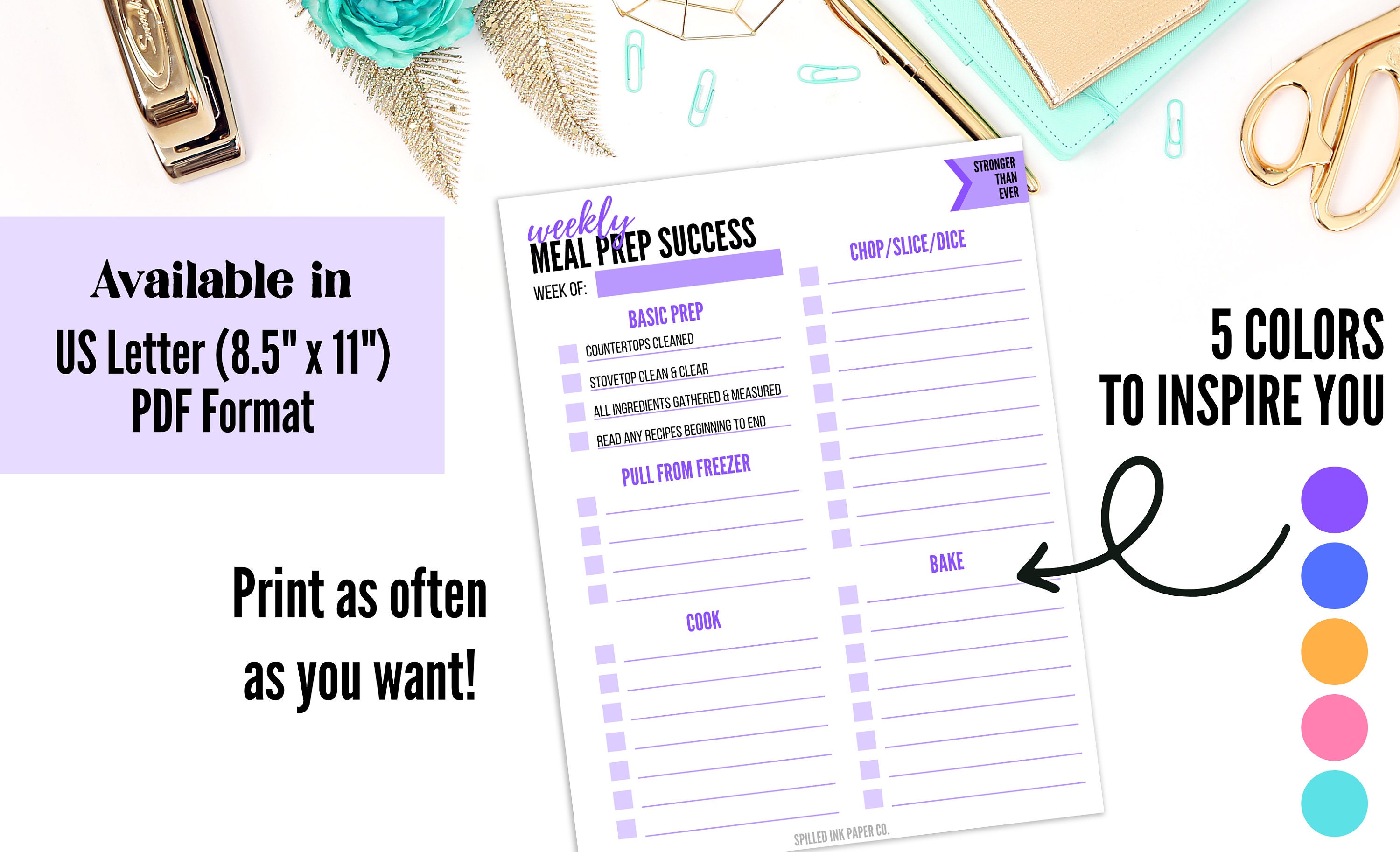 Printable Meal Prep | Printable Meals Log | Nutrition Digital Download ...