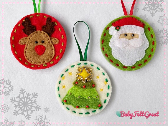 Navidad Patrones PDF DIY adornos fieltro Set rojo completo - Etsy España Navidad Patrones PDF DIY adornos fieltro Set rojo completo - Etsy España