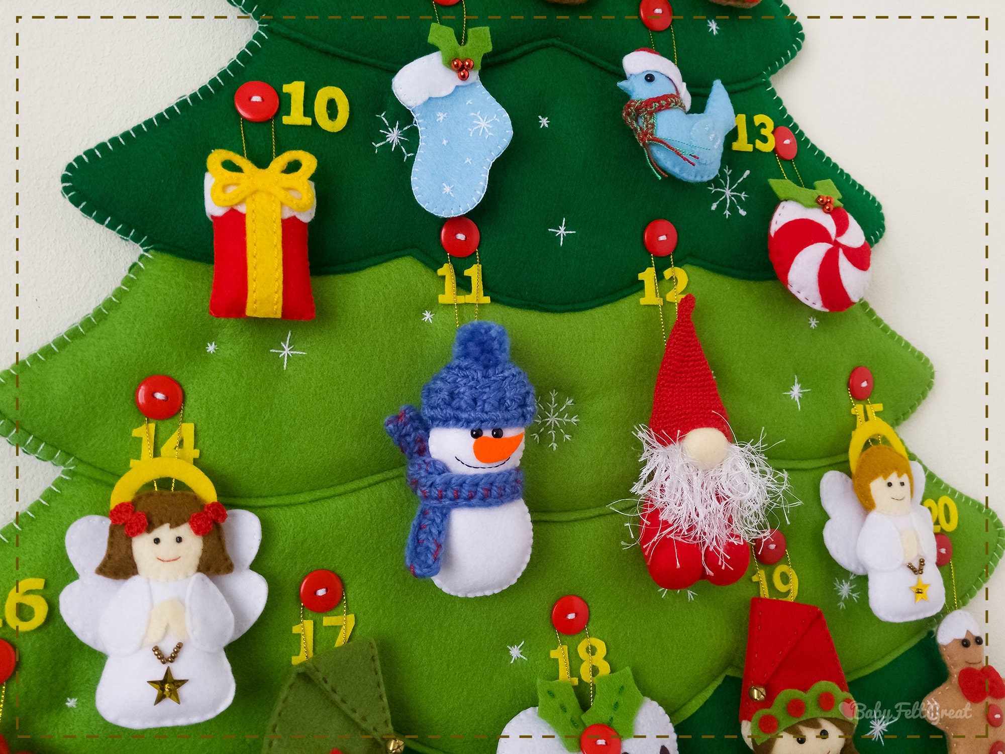 Felt Christmas Tree Advent Calendar 25 handmade stuffed Etsy