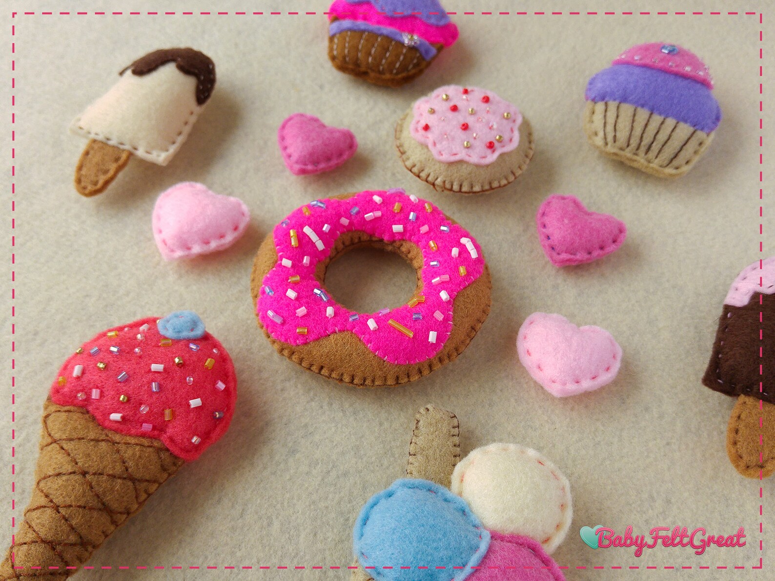 Felt Baby Mobile Pattern Felt Sweets Pattern Felt Candy Etsy