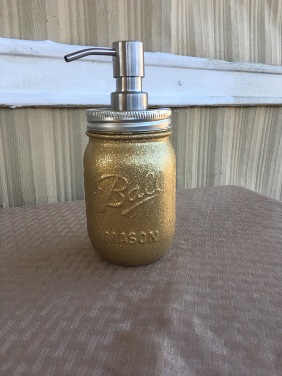 Gold glitter soap dispenser mason jar soap dispenser | Etsy