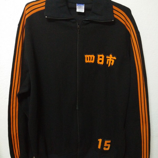 Vintage 70's Adidas West Germany Black Orange Run Dmc Stye Hooligans football Trainer Athletic Red Track Hip Hop Bomber Jacket
