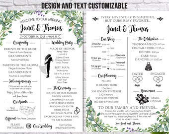 fun wedding programs etsy