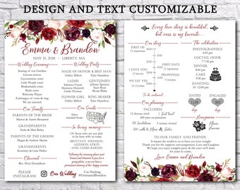 fun wedding programs etsy