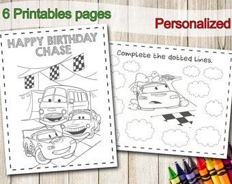 Download Cars Coloring Page Etsy