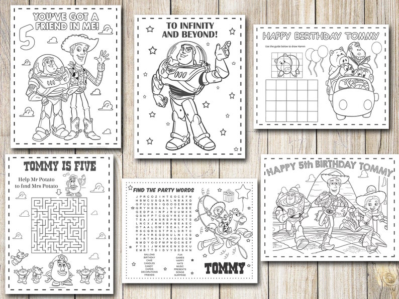 Download Toy Story Coloring Pages Party Favors Toy Story Birthday | Etsy