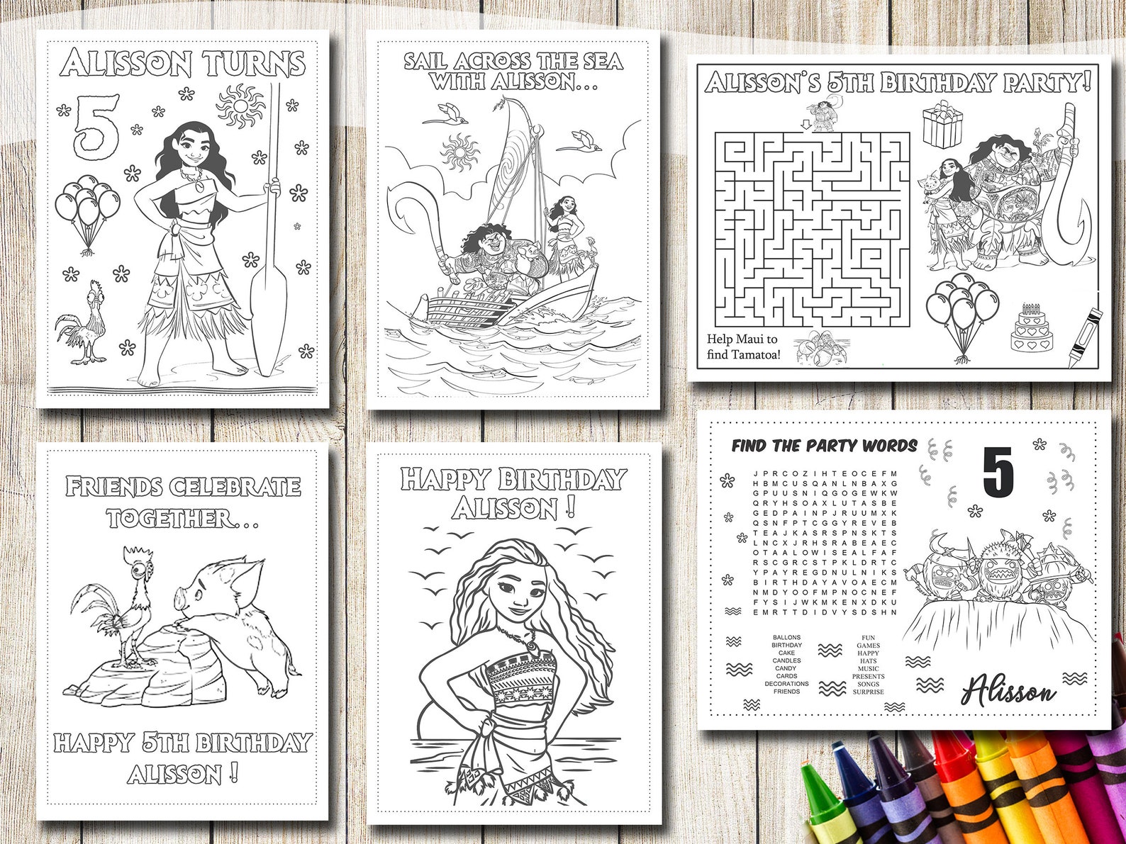 Moana Maui Coloring Pages Moana Maui Party Favors Moana Maui - Etsy