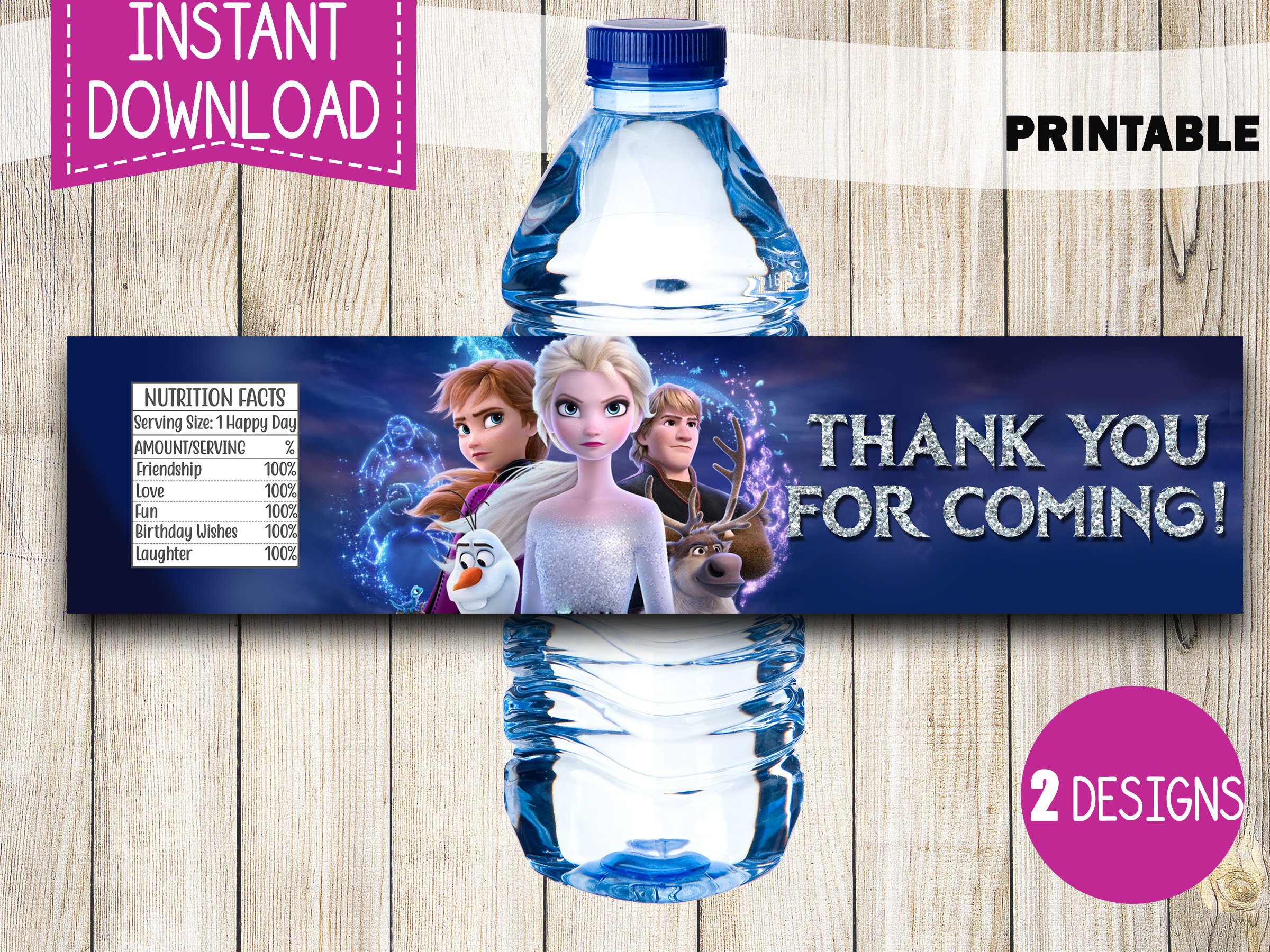 Frozen 2 Water Bottle Label Instant Download Frozen 2 Water Etsy Canada