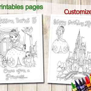 Princess Sofia Coloring Pages, Princess Sofia Party Favors, Princess Sofia Birthday, Party Favor, Princess Sofia coloring book