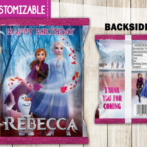 Frozen 2 Elsa Favor Bag Frozen 2 Birthday Elsa Frozen Chip Etsy