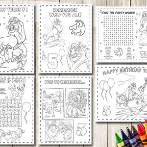 Lion King Coloring Pages, Lion King Party Favors, Lion King Birthday ...
