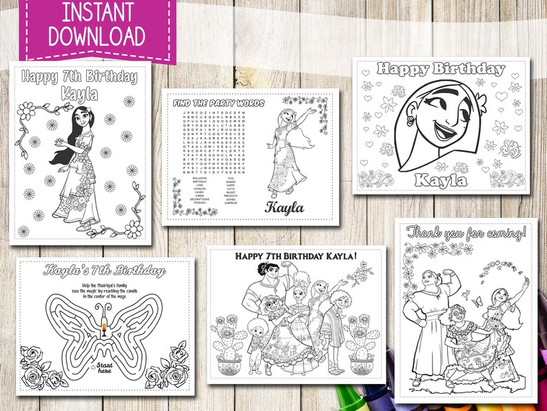 Isabella Encanto Coloring Pages Encanto Coloring Pages - Etsy Ireland