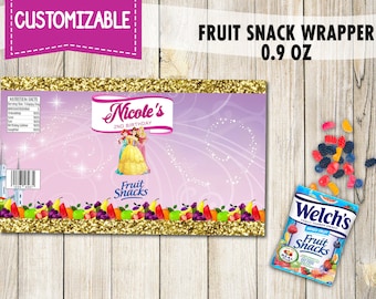 Princess Favor Bag -  Princess Customized Fruit Snack Bag