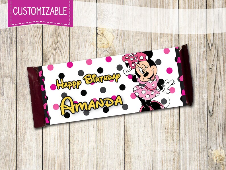 Minnie Mouse Chocolate Bar Wrapper - Etsy
