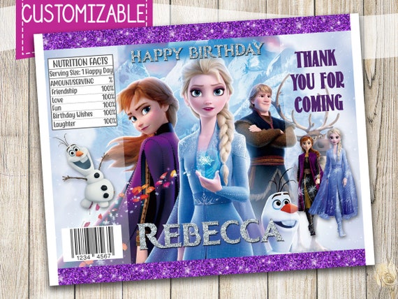 Frozen 2 Elsa Favor Bag Frozen 2 Birthday Elsa Frozen Chip Bag Candy Bag Party Bag Frozen Party Chip Bags druckbar