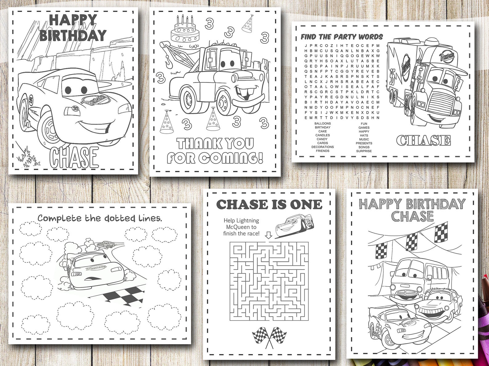 Cars Coloring Pages Cars Birthday Cars Party Cars Disney - Etsy