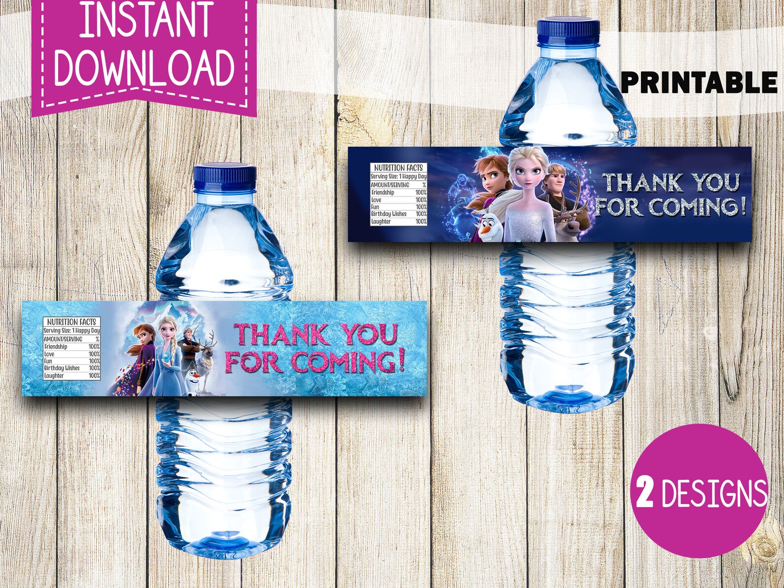 Frozen 2 Water Bottle Label Instant Download Frozen 2 Water Etsy UK