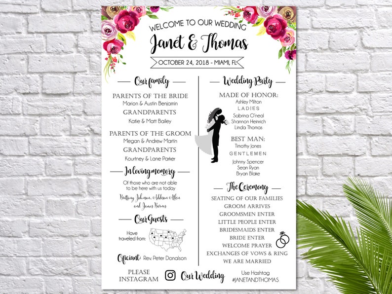 Fun Infographic Wedding Program Template Printable Modern Program fun-infographic-wedding-program-template-printable-modern-program