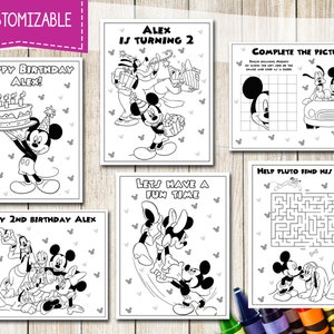 Mickey Mouse Coloring Pages, Party Favors, Mickey Mouse Birthday, Party Favor, Mickey Mouse coloring book, Mickey Mouse activities