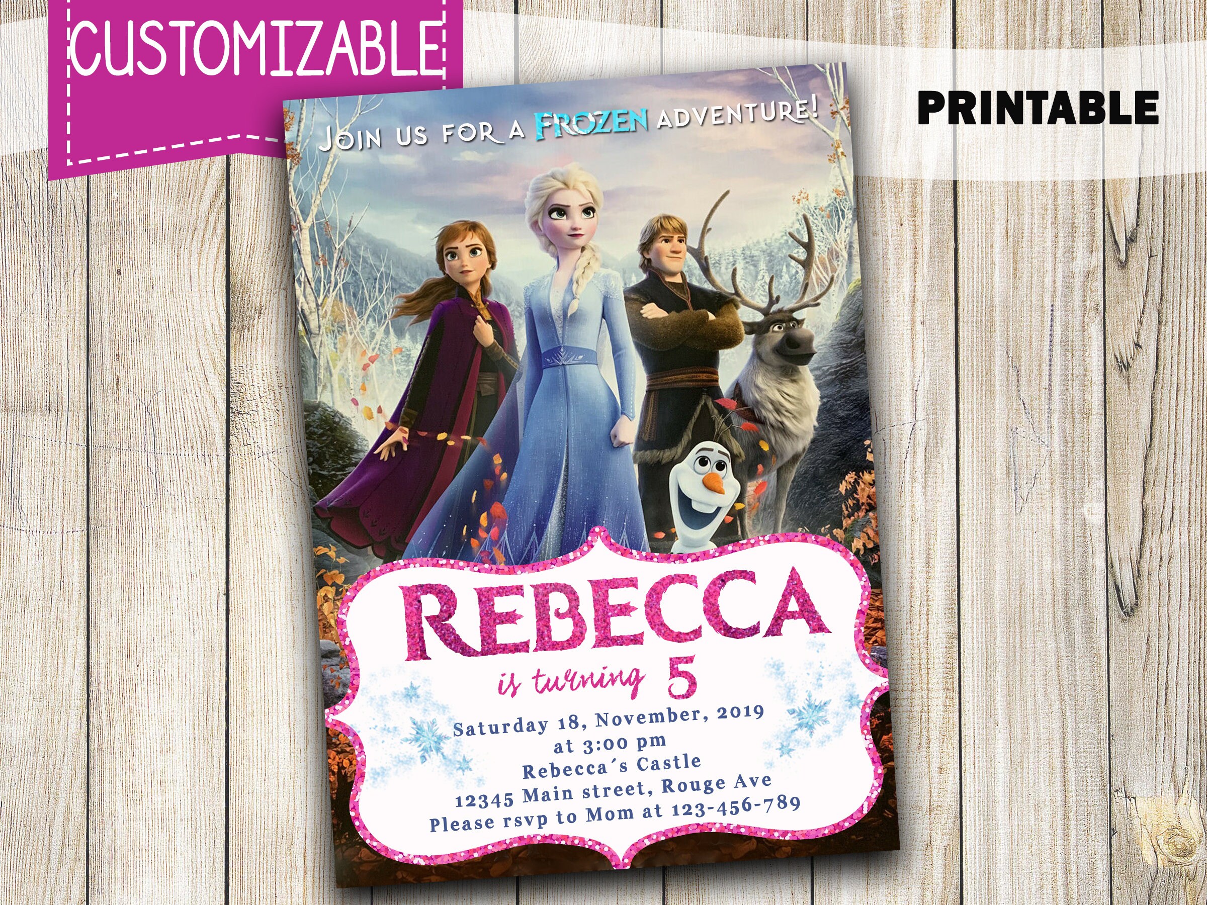 Frozen 2 Invitation Frozen 2 Birthday Invitation Disney Etsy