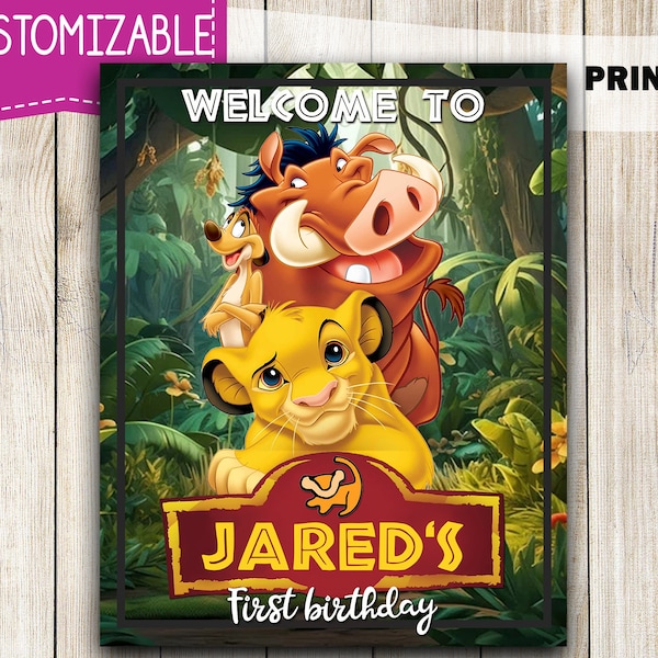 Lion King Welcome Board, Lion King Birthday Poster, Lion King Welcome Sign, Lion King Birthday Banner, Simba Birthday Poster