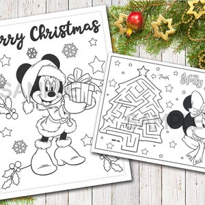 Christmas Coloring pages, Minnie Mouse Christmas Coloring Pages, Birthday, Minnie Mouse Coloring pages, Christmas Coloring Placemat