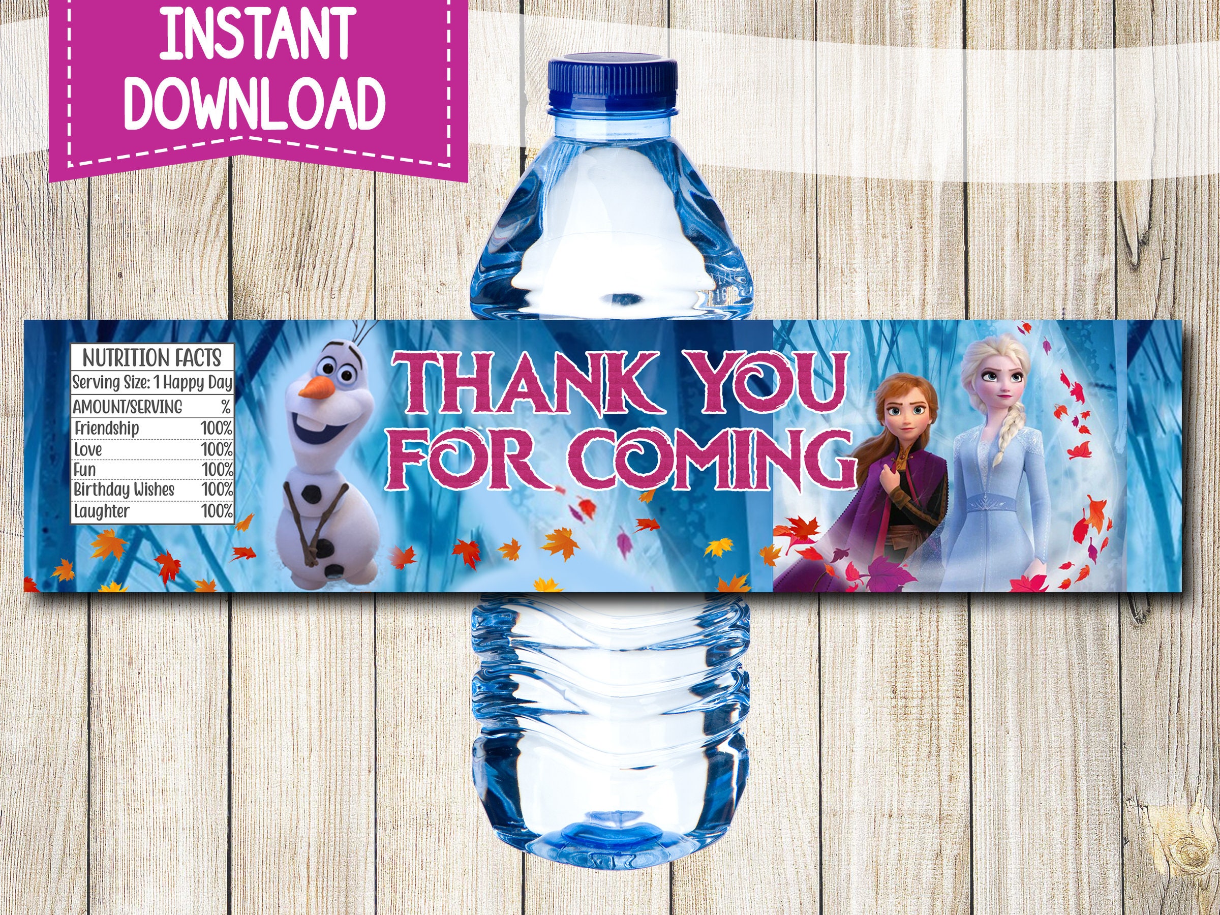 frozen 2 water bottle label instant download frozen 2 water etsy new zealand