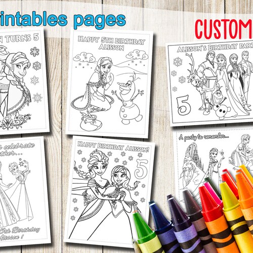 Frozen Coloring Pages Frozen Party Favors Frozen Birthday Etsy