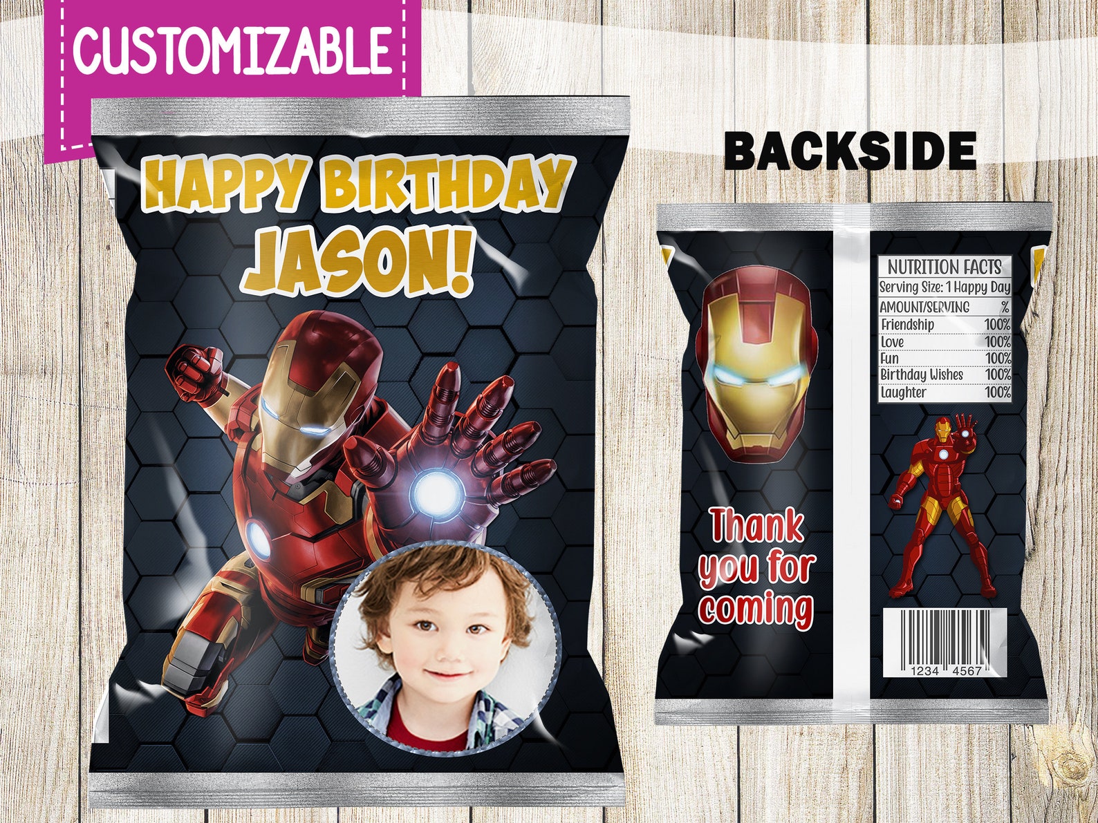Printable Iron Man Chip Bags Printable Iron Man Chip Bags