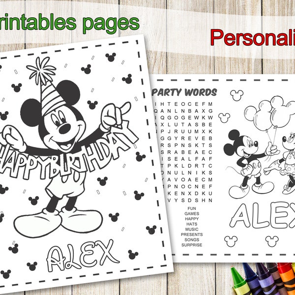 Mickey Mouse Coloring Pages, Party Favors, Mickey Mouse Birthday, Party Favor, Mickey Mouse coloring book, Mickey Mouse activities