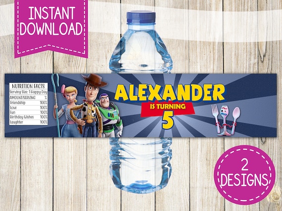 Toy Story Buzz Lightyear Water Bottle Wraps Labels Water Bottle