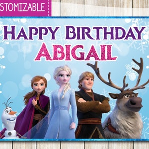 Frozen 2 Backdrop, Frozen 2 Poster, Frozen Birthday Banner Printable, Frozen II Birthday Backdrop