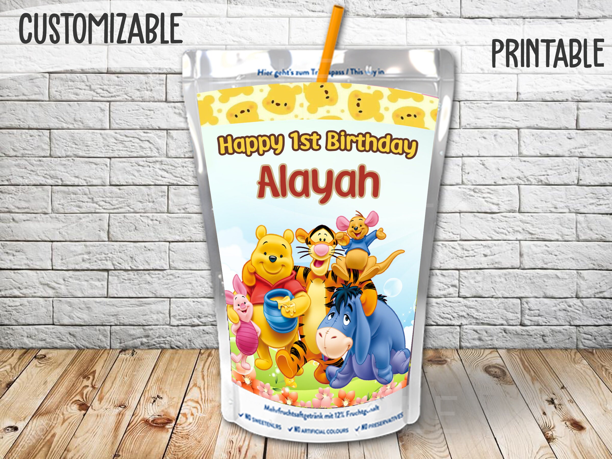 Winnie Der Pooh Capri Sonne Label Winnie Pooh Saft Beutel Etsy