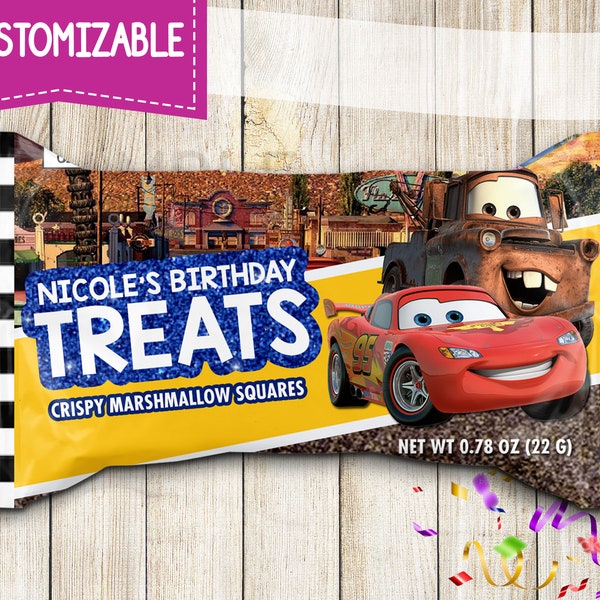 Cars Rice Printable Rice Krispy Treats - Etsy