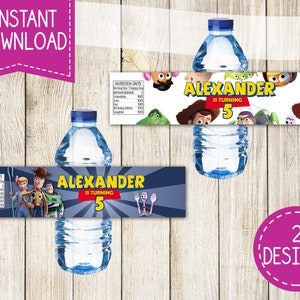 Toy Story Water Bottle Labels, Toy Story Party Label, Woody, Buzz Lightyear, Jessie, Toy Story Wrappers, Toy Story Bottle Label, DIY