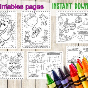 Finding Dory Coloring Pages, INSTANT DOWNLOAD, Finding Dory party Favors, Finding Dory birthday, Finding Dory coloring book, Activities
