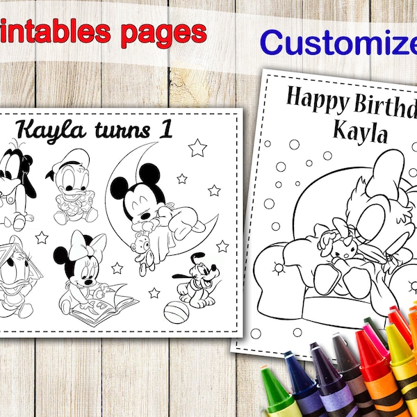 Baby Mickey Mouse Coloring Pages, Party Favors, Minnie Mouse Birthday, Party Favor, Minnie Mouse Coloring book, activities