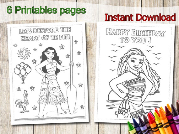 Download Moana Maui Coloring Pages Instant Download Moana Maui Party Etsy