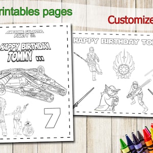 Star wars Coloring Pages, Star wars Party Favors, Star wars Birthday, Party Favor, Star wars coloring book, activities