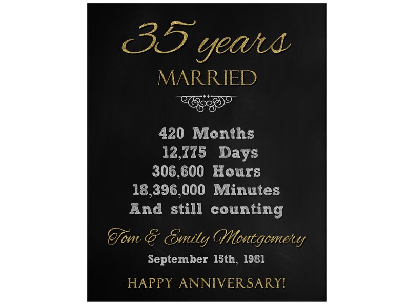 35. Jahrestagsgeschenk 35 Jahre Hochzeitstag 35. Jahrestag Etsy