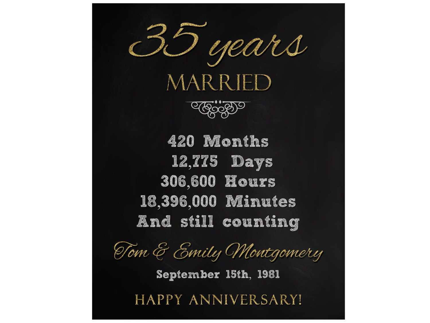 Wie Nennt Man Den 35 Hochzeitstag 35. Jahrestagsgeschenk 35 Jahre Hochzeitstag 35. Jahrestag | Etsy