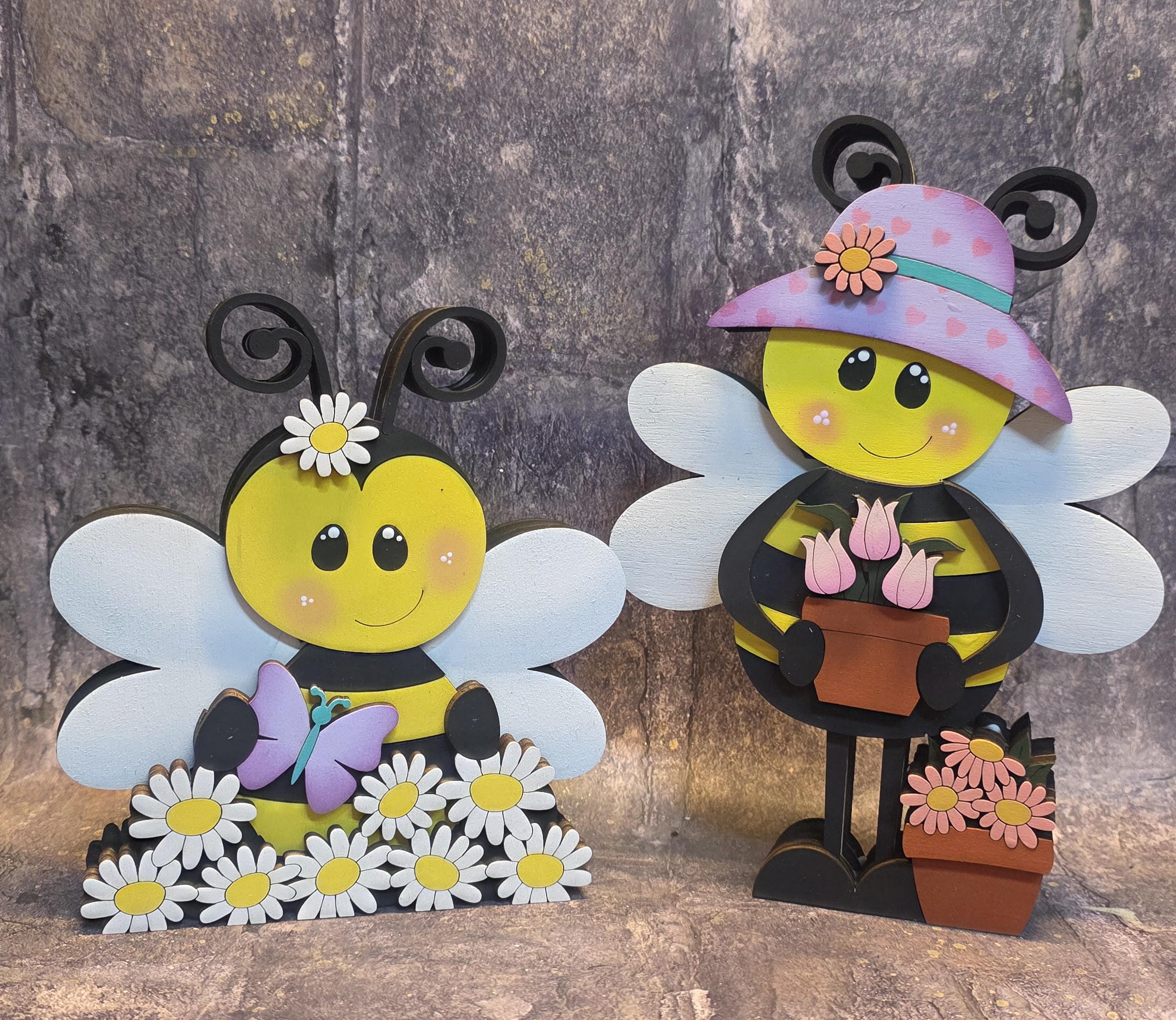 Standing Spring Bee With Flowers - Etsy