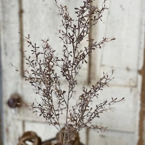 Artificial Lacewing Leaves Stem| 36" | Cognac Reddish Brown. Spring Summer Fall. Home Decor. Farmhouse. Realistic. Small Leaf. High Quality