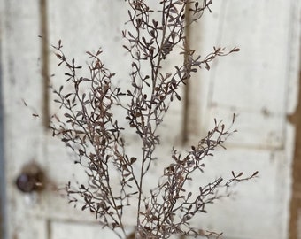 Artificial Lacewing Leaves Stem| 36" | Cognac Reddish Brown. Spring Summer Fall. Home Decor. Farmhouse. Realistic. Small Leaf. High Quality