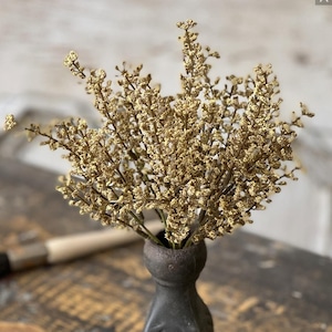 Artificial Bursting Astilbe Bush| Golden Flax | 10.5&quot; Golden Yellow Spring. Summer. Fall. Home Decor. Farmhouse. Astilbe Spray. Bud Vase