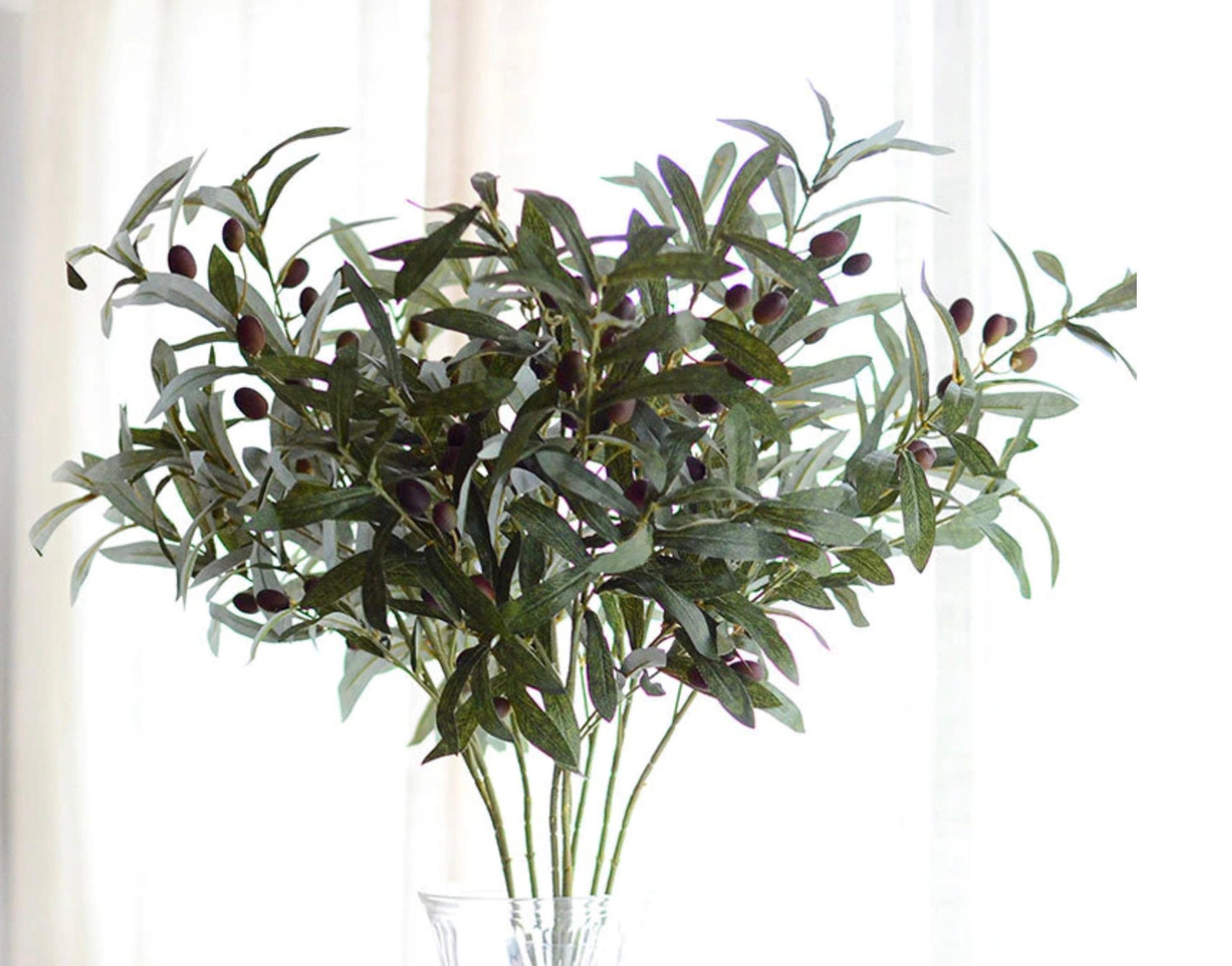 Artificial Olive Branch Stem Realistic With Olives 28 Etsy