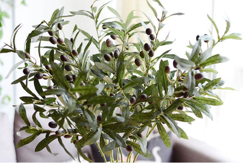 Artificial Olive Branch Stem Realistic With Olives 28 Etsy