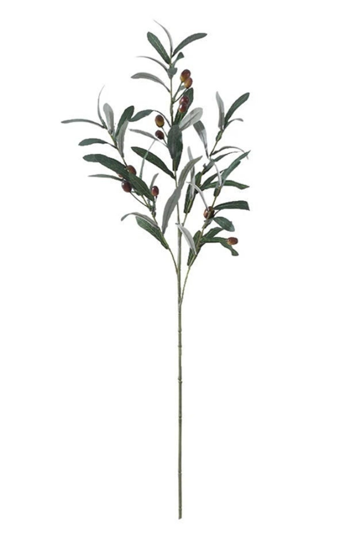 Artificial Olive Branch Stem Realistic With Olives 28 Long Silk Floral