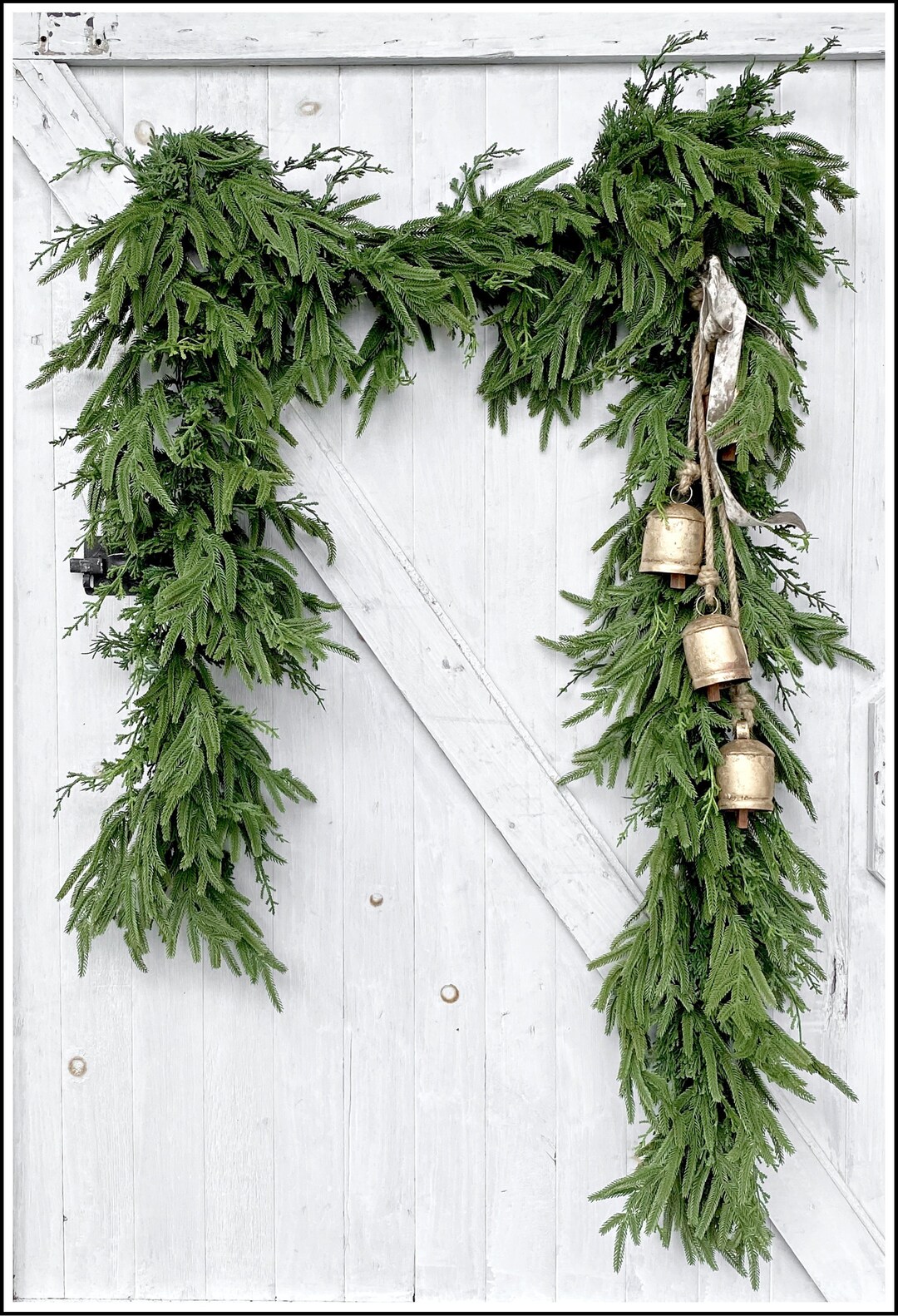 Authentic Artificial Real Touch Norfolk Pine & Juniper Mix Garland 9 ...