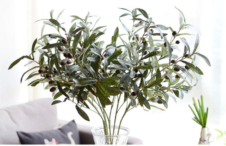 Artificial Olive Branch Stem Realistic With Olives 28 Etsy